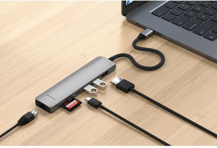 Produktbild Satechi Slim 7 Multiport Hub Space Grey (USB-C, 7 Ports)