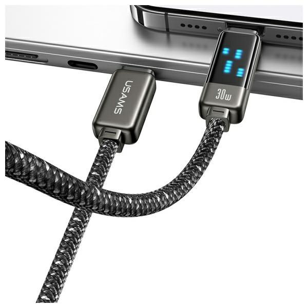 Actual product image Usams Cable USB-C na Lightning 30W 1,2m Zinc Alloy Fast Charging Data Cable Meteor Series SJ743USB0 (1.20 m, 30 W)