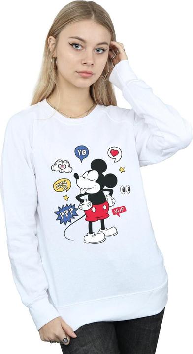 Actual product image Disney Womens/Ladies Mickey Mouse Tongue Out Sweatshirt (S)