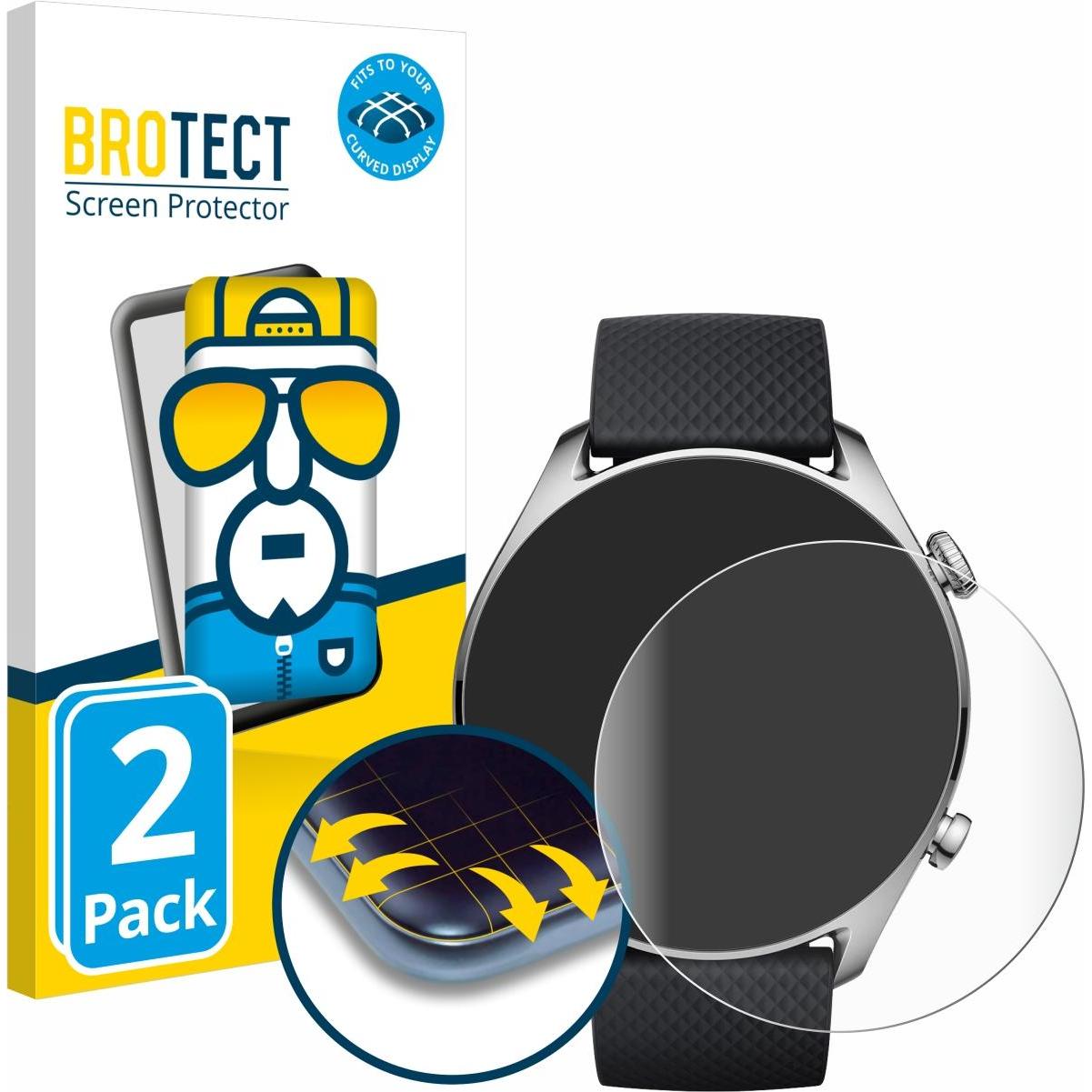 BROTECT Full-Cover Pellicola, Pellicola protettiva per smartwatch, Trasparente