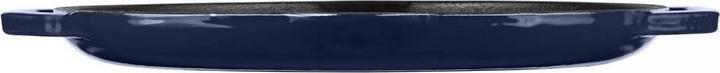 Actual product image Enameled Ribbed Cast Iron Frying Pan Blu (Frying pan, Cast iron, 34 x 5 cm)