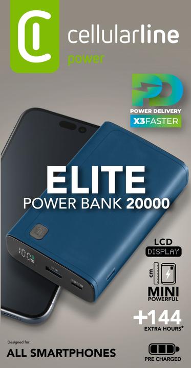 Actual product image Cellularline CELLULAR L& CLL PB DISPLAY 20000 BL (20000 mAh, 20 W, 77 Wh)