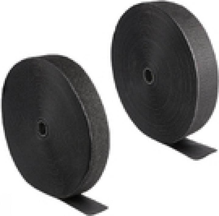 Delock Nastro in velcro 25m x 50mm durevole nero (50 mm)