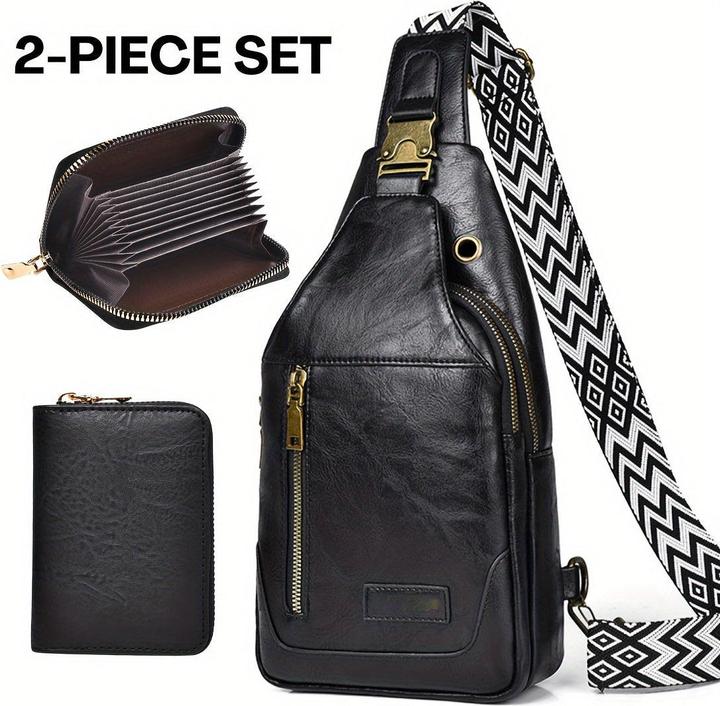 Actual product image Only-Bags.Store Leather shoulder bag set: PU material, waterproof, large capacity, suitable for students