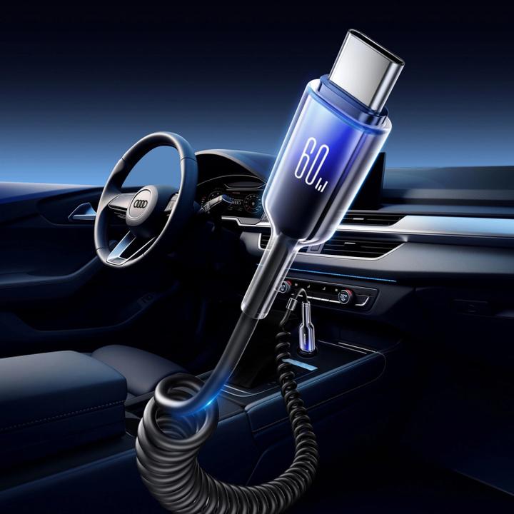 Produktbild Joyroom S-A43 Crystal-Clear Series 60W Coiled Fast Charging Data Cable (Type-C to Type-C) 1.5m-Black (1.50 m, 60 W)