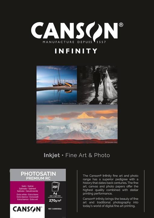 Canson Papier photo INFINITY Photosatin Premium RC, A4 (270 g/m², A4, 250 pcs)