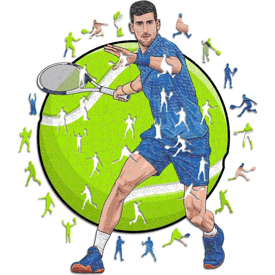 Iconic Novak Djokovic - Tennis - Holz Puzzle Grösse S (150 Teile) (150 Teile)