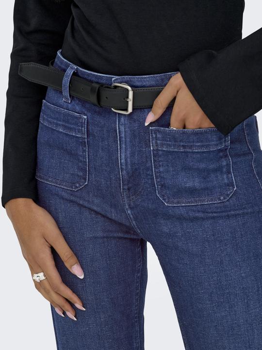 ONLY Vrouwen Onlmadison Hw Button Wide DNM Gen533Noos, Donker Medium Blauw Denim, 28W / 30L