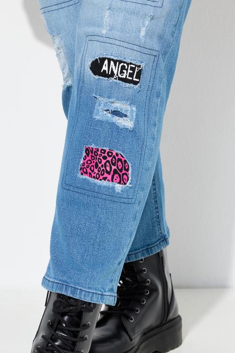 Actual product image Angel of Style Boyfriend-Jeans, destroyed mit Prints, 5-Pocket (46)