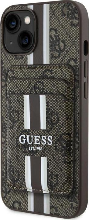 Image du produit Guess 4G Stripes case with Magsafe wallet for iPhone 15 brown (Apple iPhone 15)