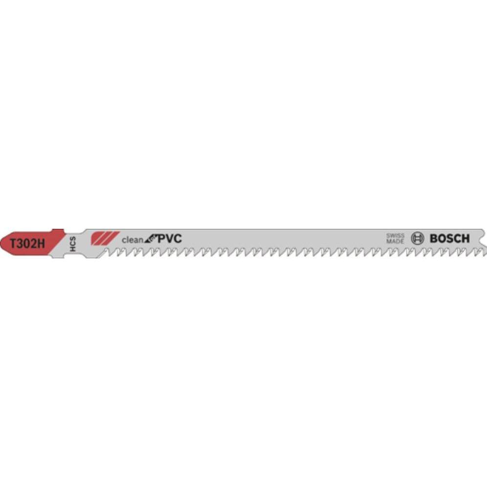 Bosch Professional Zubehör, Sägeblatt, PRO Plastics PVC clean T102H Stichsägeblatt, 100 mm, 5-tlg.