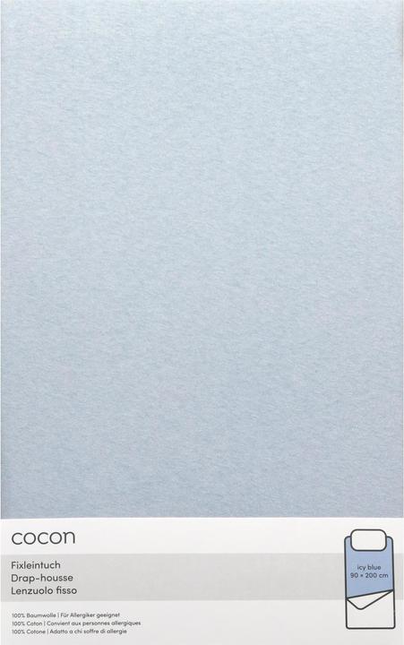 Actual product image Cocon Fixed sheet 90-100 x 200 cm, ice blue (100 x 200 cm)