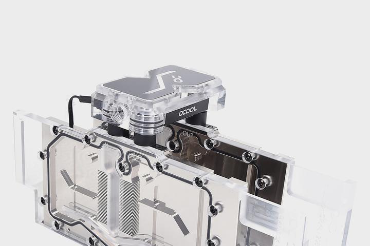 Immagine prodotto Alphacool Connettore GPX SLI doppio - Plexi - RGB indirizzabile - 3 spazi PCI-E