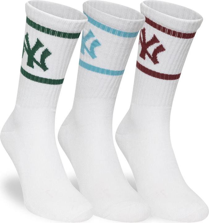 Actual product image New Era Unisex Socks New York Yankees 3er Pack weiss - 35-38 (pack of 3, 35 - 38)