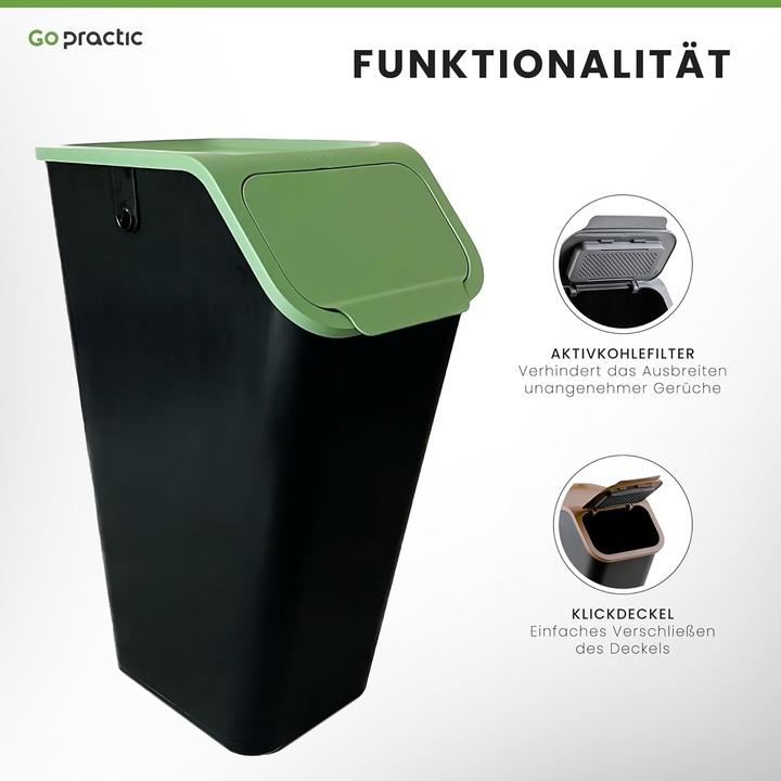 Produktbild Go Practic Abfalleimer mit Deckel, Click-Funktion (35 l)