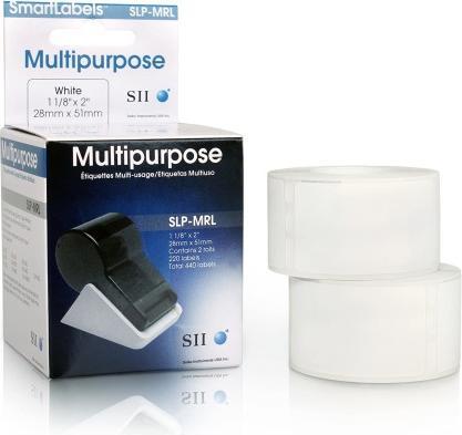 Image du produit Seiko Étiquettes blanches perm. 28x51mm SLP-MRL SLP-200 220 pcs. 2 rouleaux de chaque (2.80 cm)