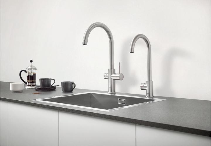Actual product image Grohe Kitchen tap with filter function Blue supersteel matt 31323