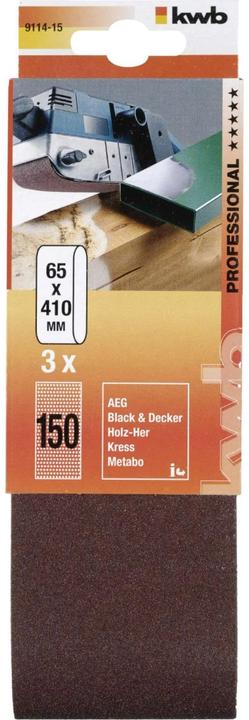 Image du produit kwb Bande abrasive 65X410 grain 150 (150)