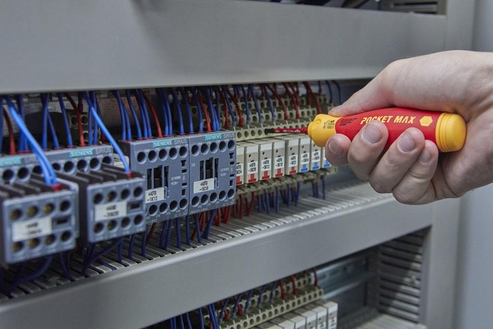 Productafbeelding Wiha Schroevendraaierset gemengd PocketMax elektrisch 4 st. met opbergbare bitset (Gleuf)