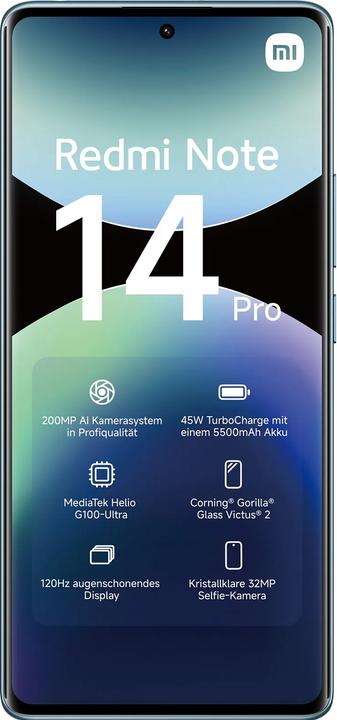 Actual product image Xiaomi Redmi Note 14 Pro (512 GB, Ocean Blue, 6.67", Dual SIM, 4G)