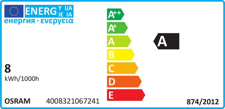 Energie-Label Osram Röhre (G5, 8 W, 270 lm, 1 x, G)