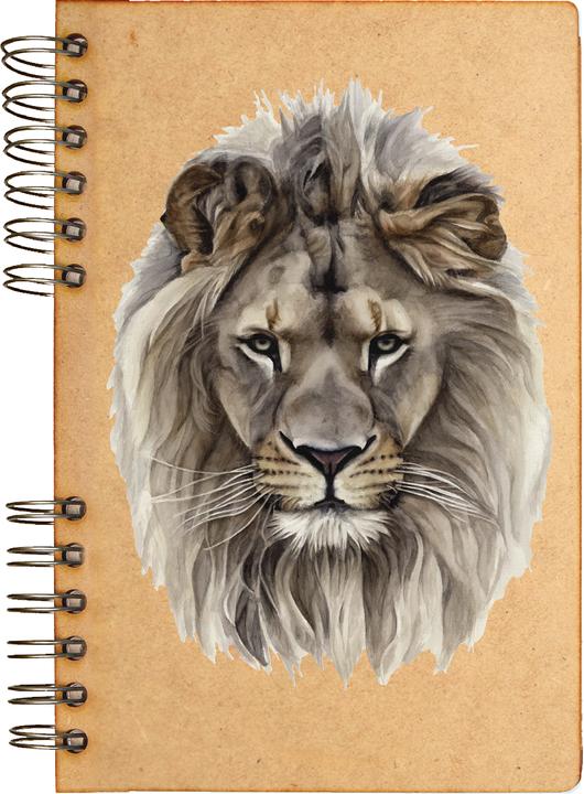 Image du produit Komoni Carnet de notes / Malou Kalay - Lion / ligné A5 (A5, À rayures, Couverture rigide)