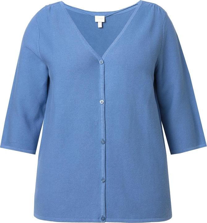 Image du produit Ulla Popken Cardigan à encolure en V et manches 3/4. Coton bio (46, 48)