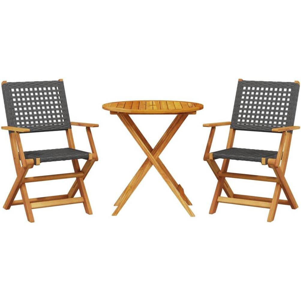 VidaXL, Gartentisch + Balkontisch, 3-tlg. Bistro-Set und (54 cm)