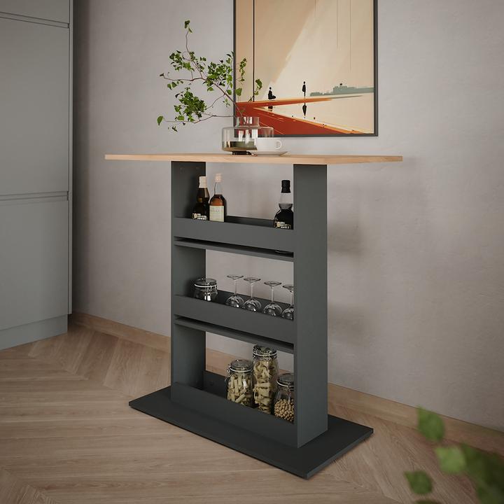Actual product image Vicco Bar table Repose, Gold power oak/anthracite, 110 x 55 cm