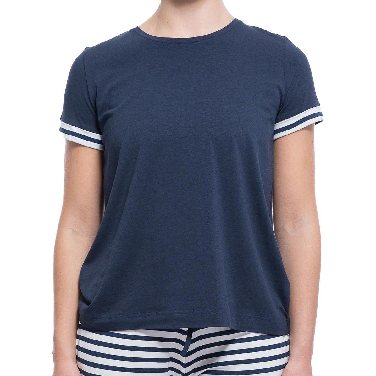Mey, Damen, Pyjama, Tessie Schlafanzug Oberteil, Blau, (XS)