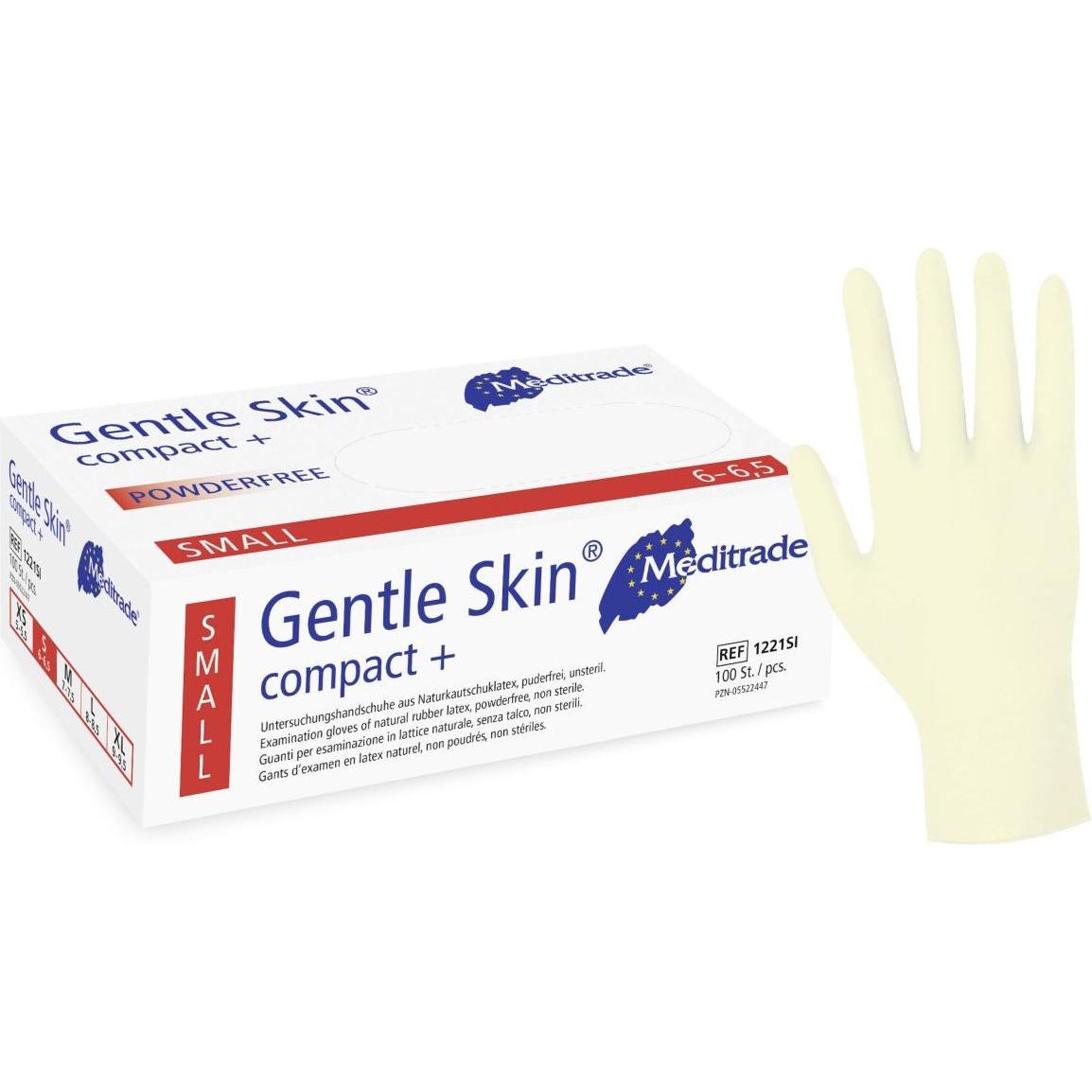 Meditrade, Schutzhandschuhe, unisex Einmalhandschuhe Gentle Skin compact+ weiss Grösse L 100 St. (L)