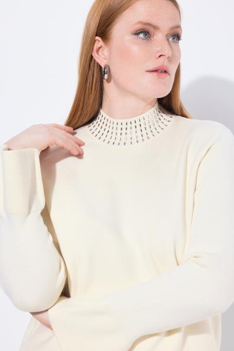 Produktbild Ulla Popken Pullover, Volantärmel, Stehkragen, Langarm (54)