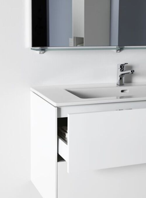 Laufen Pro S Set Base 800, lavabo, 1 foro per rubinetto, troppopieno, con mobiletto, 2 cassetti, 800