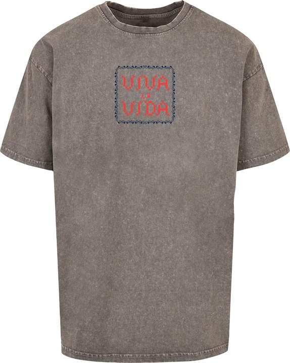 Produktbild Merchcode Frida Kahlo - Pixels viva la vida Acid Washed Heavy Oversize Tee - 118139 (L)