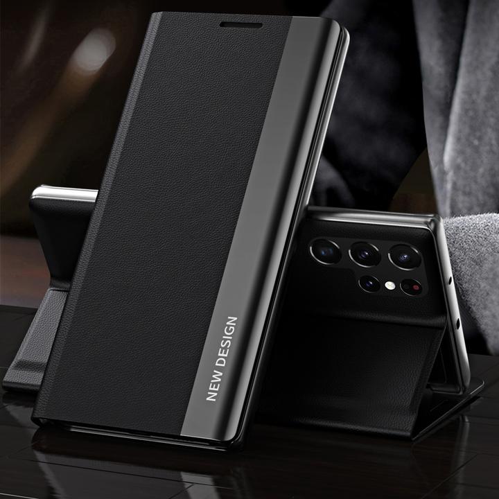 Produktbild Hurtel Sleep Case Pro Hülle für Samsung Galaxy S25 Ultra mit Klappe und Ständer – Schwarz (Samsung Galaxy S25 Ultra)