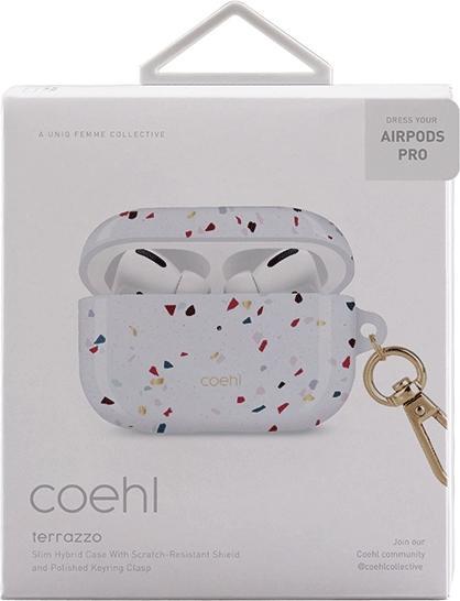 Productafbeelding Uniq etui Coehl Terrazzo AirPods Pro biały/natuurlijk wit (Hoofdtelefoon hoes)