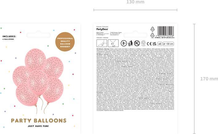 Actual product image Partydeco Balloons with dots - Pink 30cm (6pcs) (6 x)