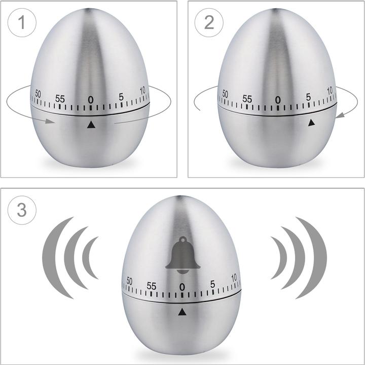 Image du produit Relaxdays Minuteur de cuisine, inox
