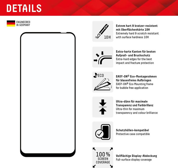 Produktbild Displex Real Glass, Full Cover Panzerglas (1 Stück, Xiaomi Redmi Note 12, Xiaomi Poco X5, Xiaomi Redmi Note 12 5G)
