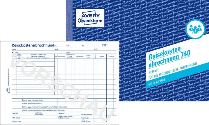 Produktbild Avery Reisekostenabrechnung (50 x)