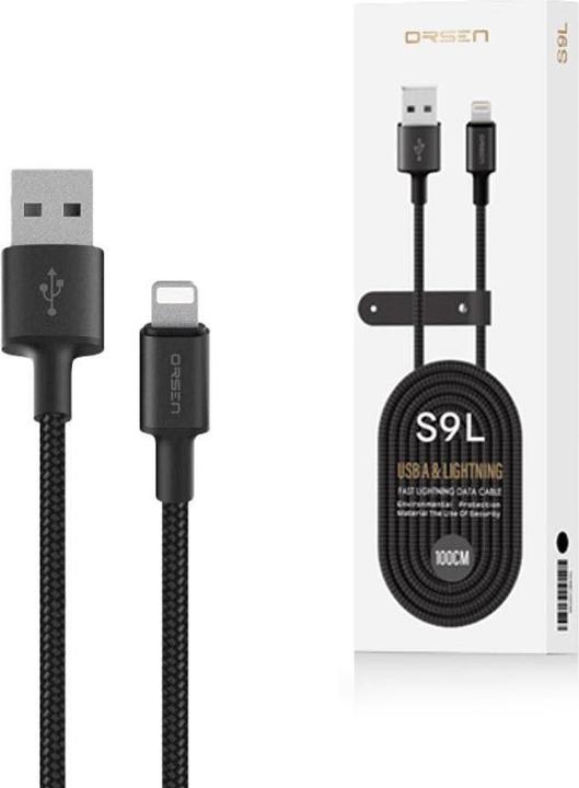 Actual product image Orsen S9L USB A and Lightning 2.1A 1m black (1 m)