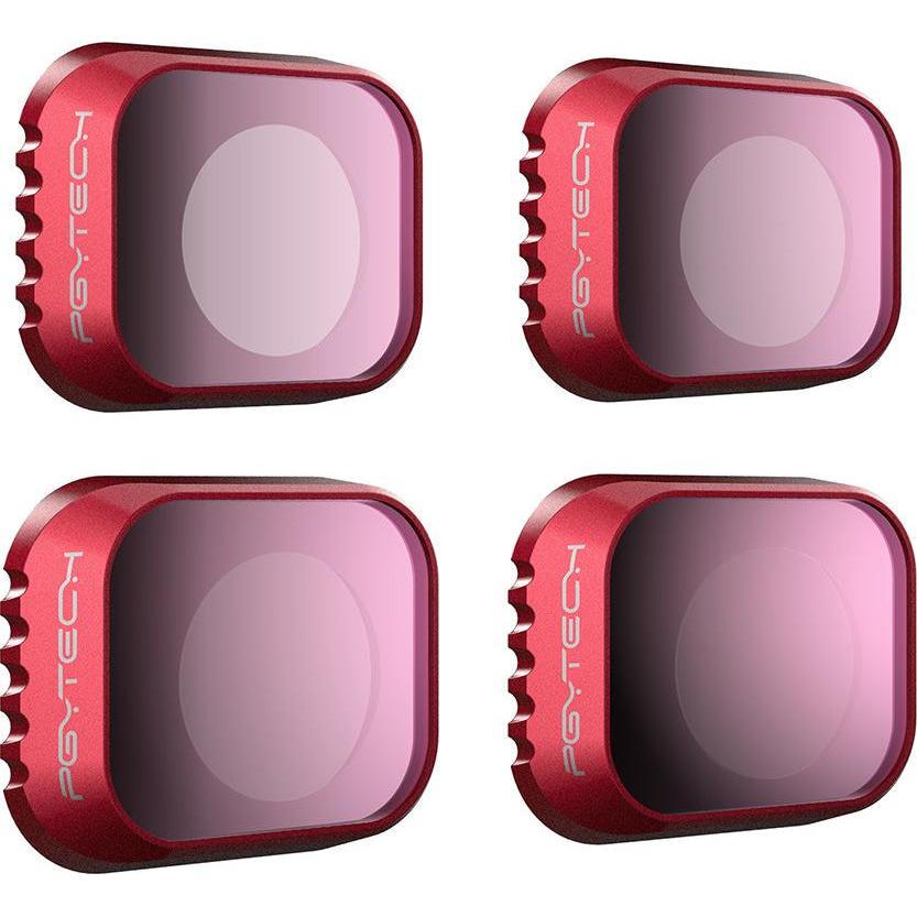 Pgytech Set di filtri ND professionali 8/16/32/64 (DJI Mini 3 Pro), Accessori per drone, Rosso