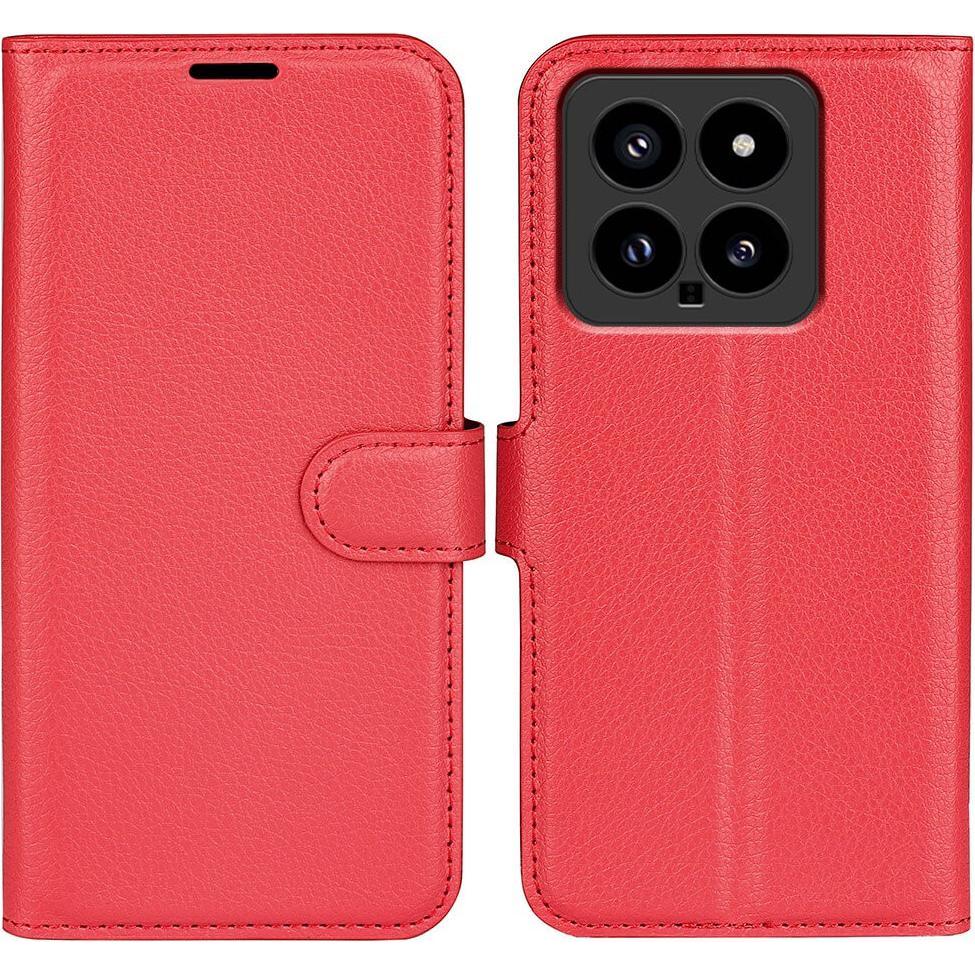 Cover-Discount Xiaomi 14 - Leder Etui Hülle rot (Xiaomi 14), Smartphone Hülle, Rot