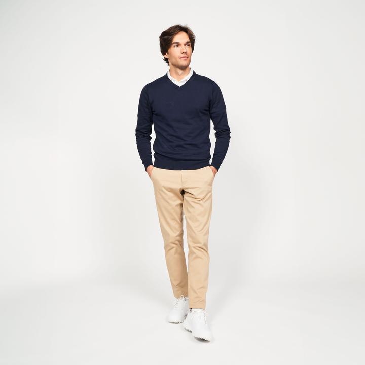 Image du produit Inesis Pulls de golf en coton col V pour hommes - CW100 bleu marine