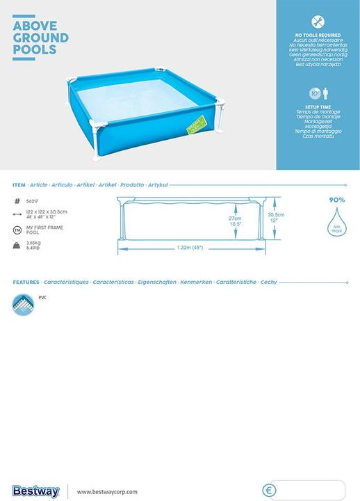 Productafbeelding Bestway Mijn eerste kaderzwembad (122 x 122 x 30 cm)