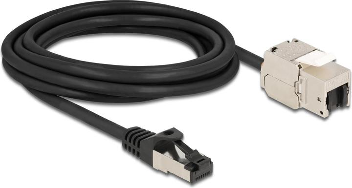 Produktbild Delock Kabel RJ45 Stecker zu Keystone Modul RJ45 Buchse Cat.6A 3 m schwarz (S/FTP, CAT6a, 3 m)