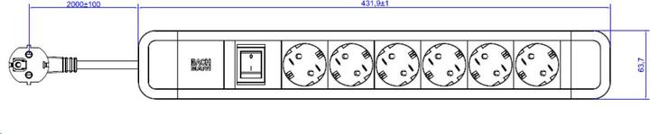 Actual product image Bachmann 350.301 (6x, CEE 7/3, 2 m)
