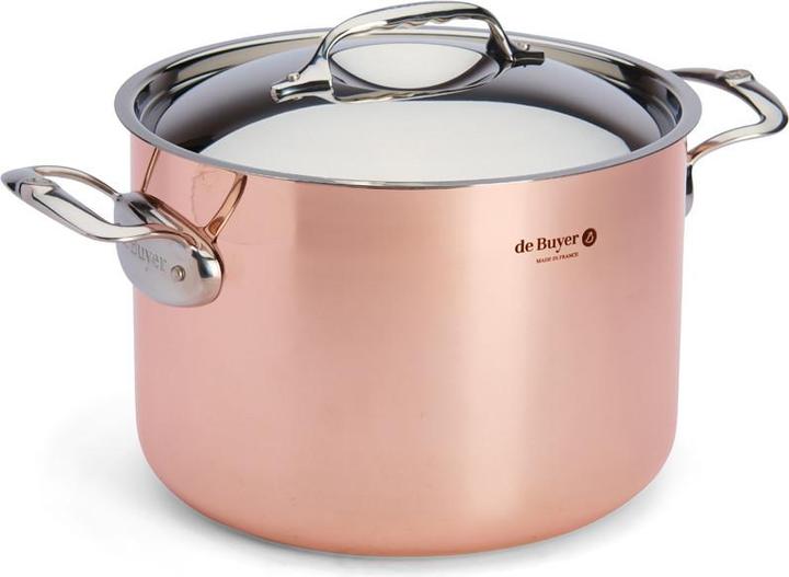 Image du produit de Buyer Prima Matera pot de cuisson à induction, avec couvercle (24 cm, Casserole, Cuivre, Acier inoxydable)
