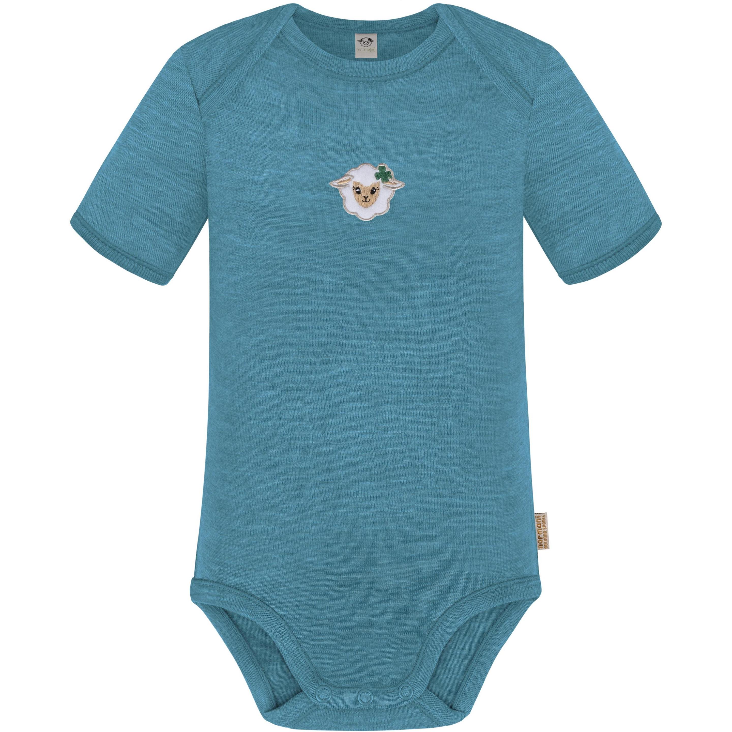 Normani, Herren, Body, Baby Merino Body Kurzarm „Tauranga" - 9249, Blau, (74)