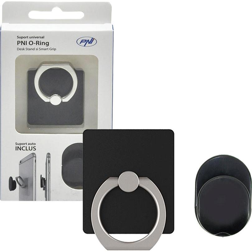 Thumbnail - PNI Universalhalterung O-Ring, Schreibtischständer und Smart Grip, Schwarz, Autohalterung im Lieferu, Smartphone Halteru...